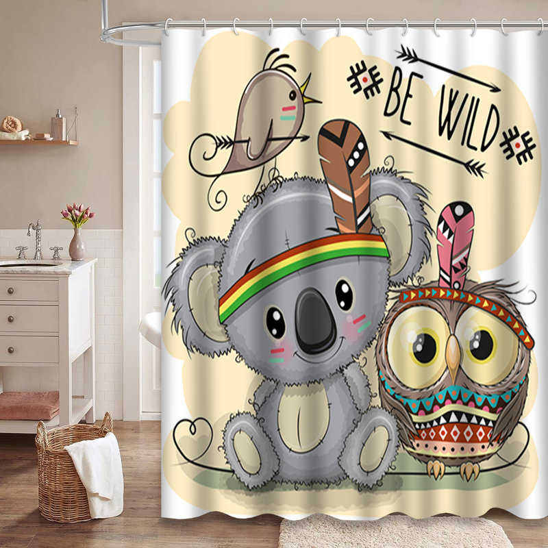 Mignon rideau de douche avec 12 crochets, L 72 po x l 72 po