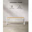 Ensemble de table de salle à manger 45,5 po pour 4 personnes, ensemble de table de cuisine avec 2 bancs, ensemble de table de salle à manger avec structure en métal et panneau de fibres à densité moyenne, coin-repas peu encombrant-799207061-746919456-746919459