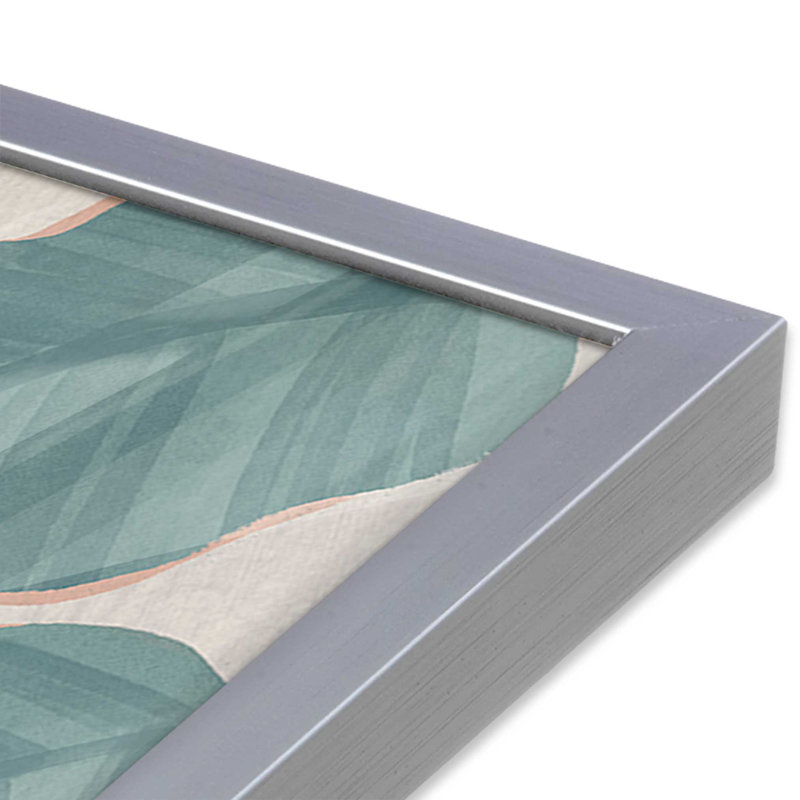 Feuilles tropicales I, H 21,75 po x l 21,75 po, Encadrement ouvert, chrome poli