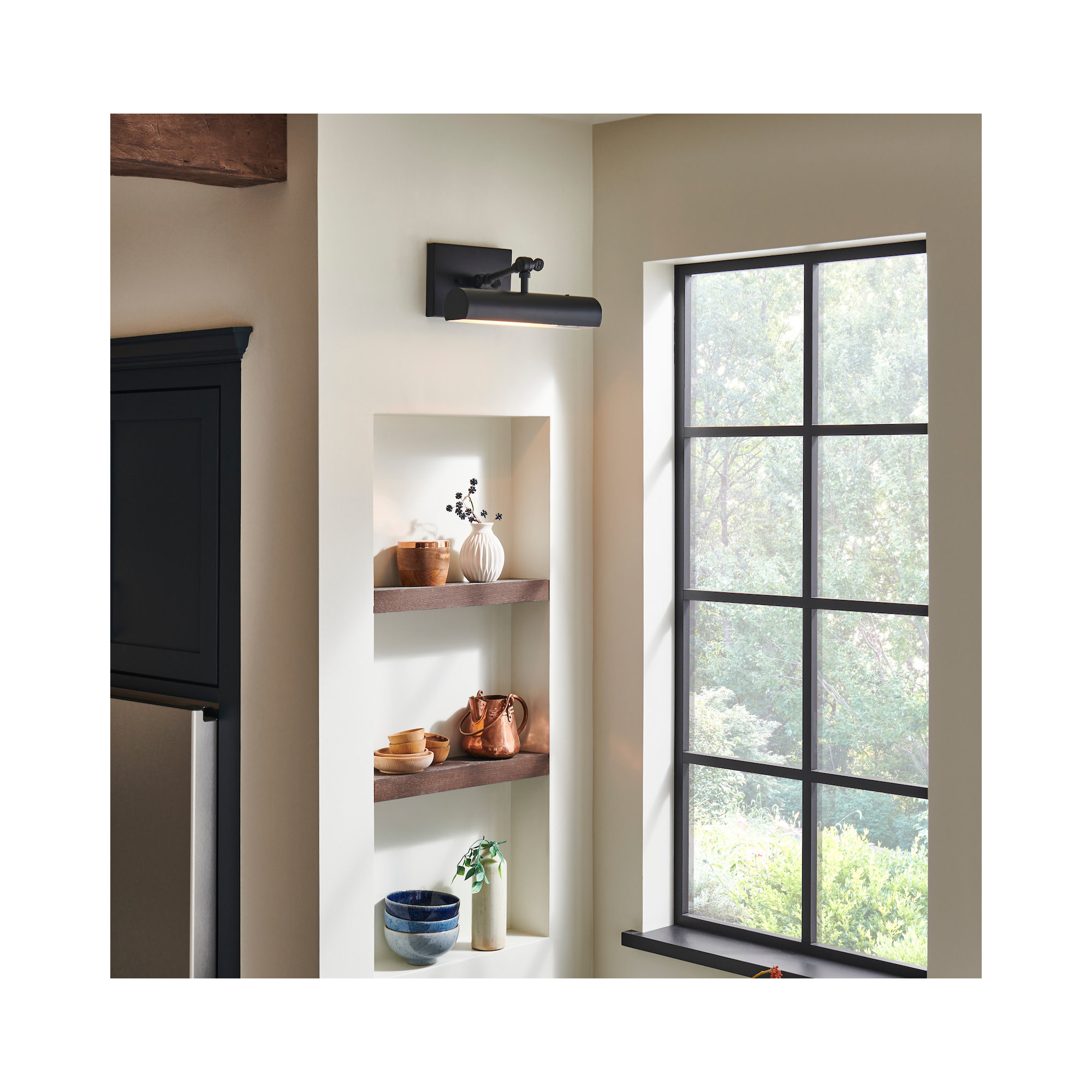 Stokes Adjustable Plug-in Wall Sconce w/ On/Off Switch, Black