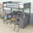 Kids Twin Loft Bed With Shelves and Desk-70556382
