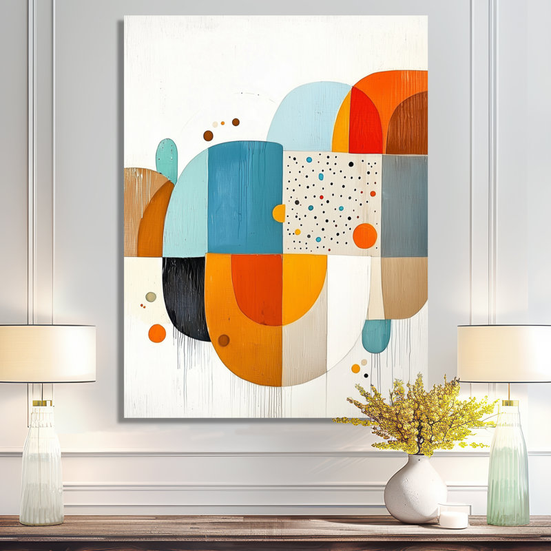 Mid Century Forms Radiant Of Geometric III - Mid-Century, décoration métallique, impression moderne sur métal