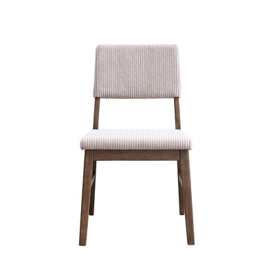Chaise d'appoint en velours côtelé (2) - Siège et dossier rembourrés, style scandinave, densité de mousse D24, revêtement en placage de bois, 19 po de largeur, 17 po de profondeur, 220 lb de poids, 2 pièces, rembourré, rembourré