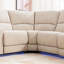 Fauteuil inclinable manuel Belora avec ports USB, rangement, lumière DEL et 2 porte-gobelets, canapé modulaire, canapé modulaire