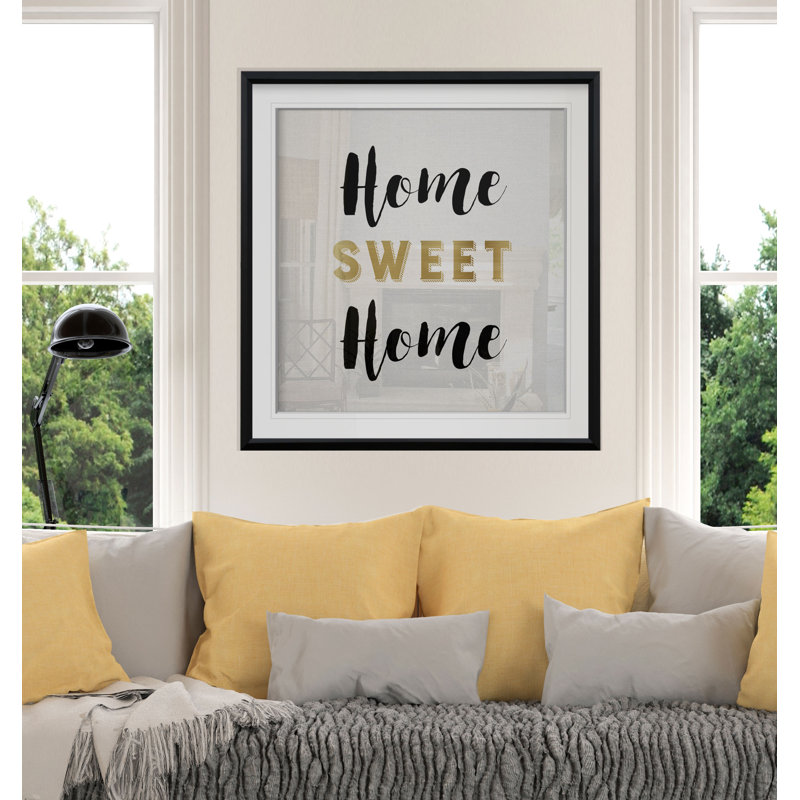 « home doux home », art textuel encadré, H 37 po x l 37 po x P 1,5 po, Cadre noir