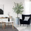 Arbre artificiel dans un pot de fleurs moderne, faux arbre en soie d'eucalyptus (décoration en pot et arbre)-86513533