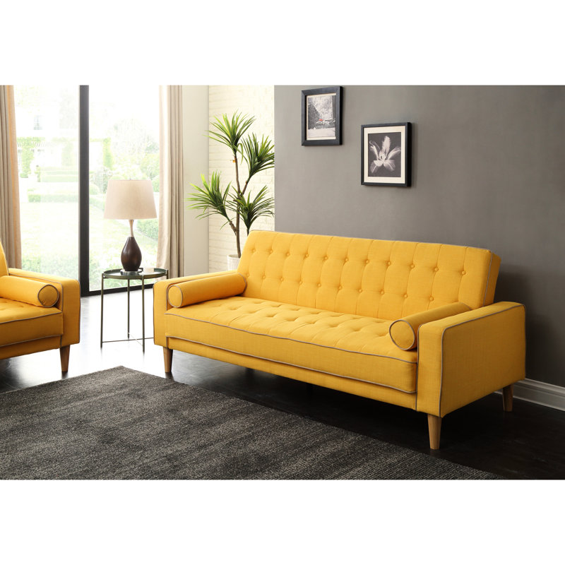 Lit G834a-s, jaune, caractéristiques proéminentes rembourrées de mousse, revêtement en tissu jaune propriétés saillantes, matériau