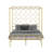 Queen Size Gold Metal Canopy Bed, Platform Bed Frame with Underbed Storage & Steel Slats