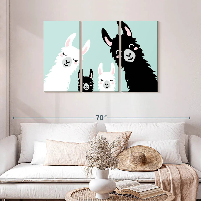 Brampt Fun Llamas, 28" H x 45" W