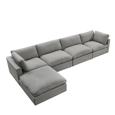 Méridienne modulaire en lin Shabby Elegance Judith