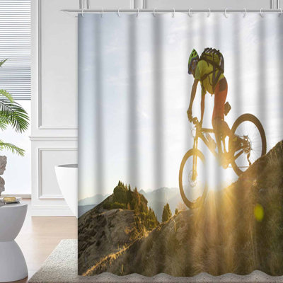 Rideau de douche avec 12 crochets Biker Hill