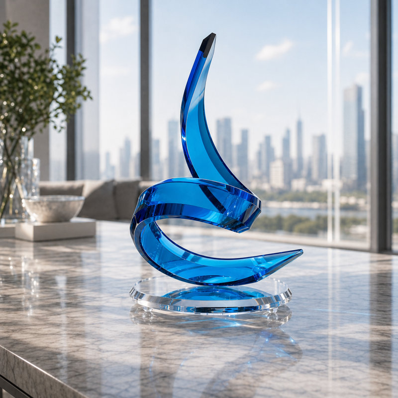 Zameir Acrylic Sculpture  , Blue