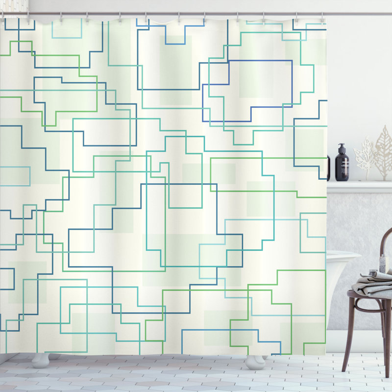 Fabian Future Town Decor Single Shower Curtain, 69" W x 75" L