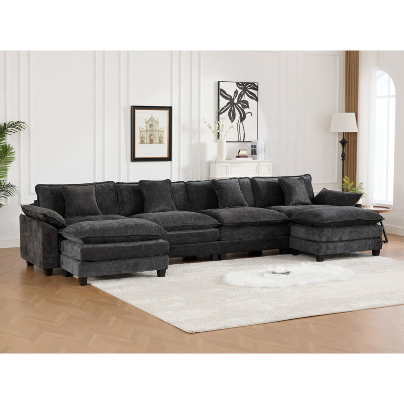 Accoudoir plus large avec 3 sièges (le repose-pieds n'est pas inclus), Noir