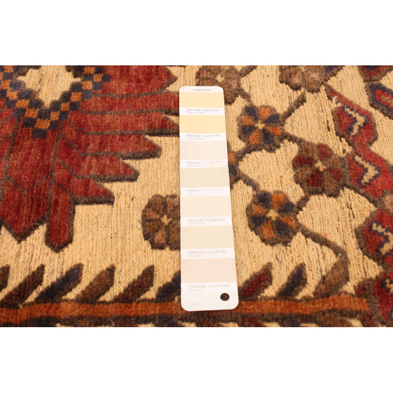 Tapis tadjik crème, rouge 3 pi 8 po x 5 pi 9 po