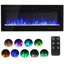 Adrianne Recessed/Wall Mounted Electric Fireplace Adjustable Flame with Remote-1991762673