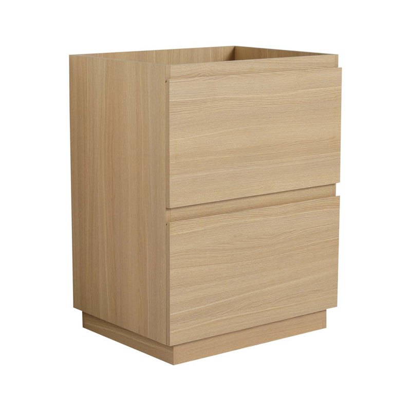 Meuble-lavabo de salle de bain sans lavabo, meuble-lavabo de salle de bain encastré moderne avec double tiroir, meuble-lavabo de salle de bain autoportant, bois d'ingénierie