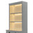 83.4"Tall Bookshelf With LED Lighting, Modern Bookcase With 2 Glass Doors And 1 Drawer,Storage Bookcase With Open Shelves For Living Room,Home Office,White