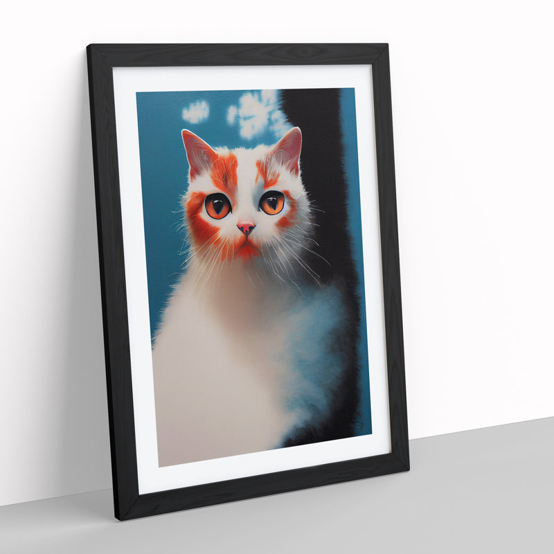 Lovely Cat - Framed Print, Black, 64cm H x 46cm W x 2cm D