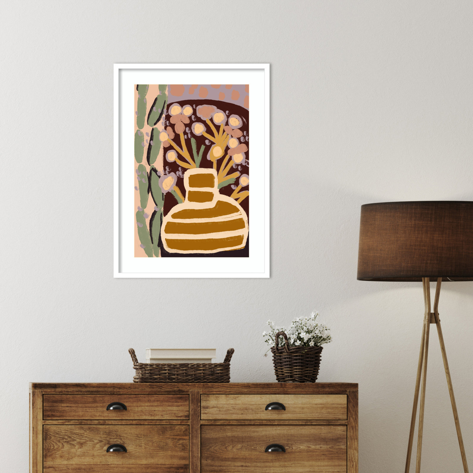 Pastel Impression by Treechild, White Framed, 33" H x 24" W