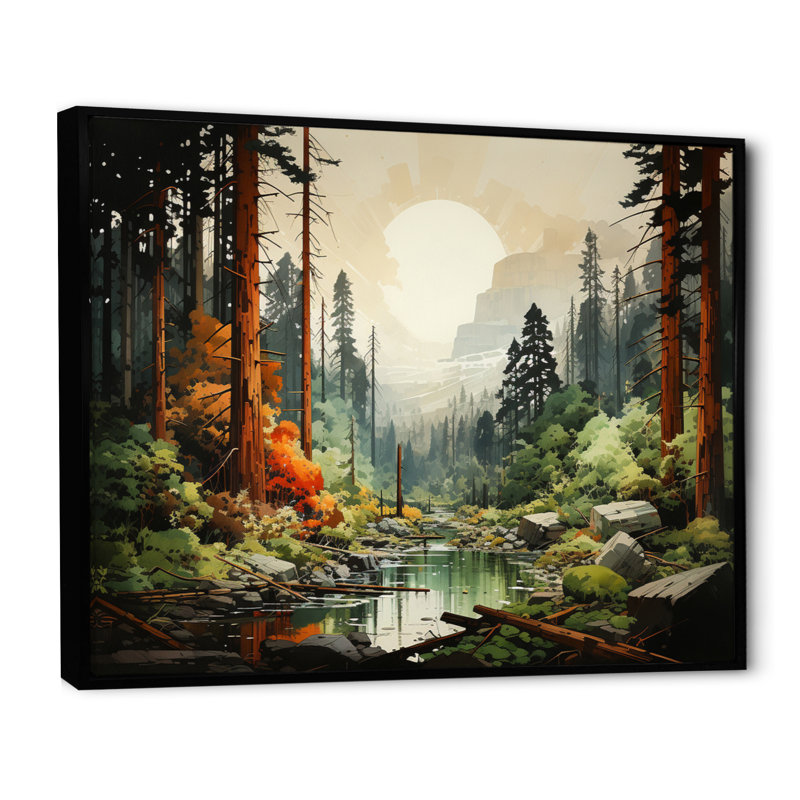 «Redwood Tree Whispering Giants», reproduction d'art sur toile, Noir, H 16 po x l 32 po x P 1 po