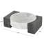 Plateau rond Alexy et marbre gris avec blocs rectangulaires noirs-1769393216