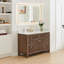 Lala 48" Single Bathroom Vanity with Grain White Engineered Stone Countertop with Mirror-1726873493