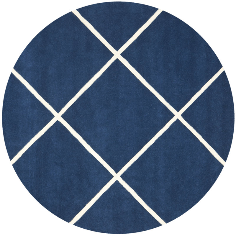 Teresita Hand Tufted Wool Geometric Rug, Round 7'