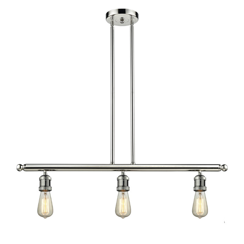 Plourde 3 - Light Kitchen Island Pendant, Polished Nickel