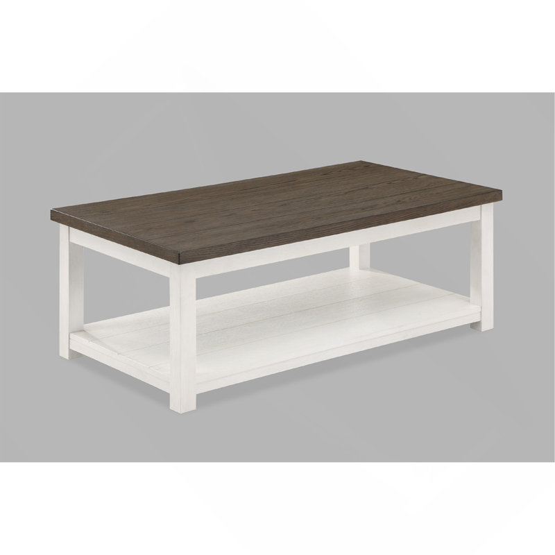 Wooden Coffee Table, Rectangular Table With Casters