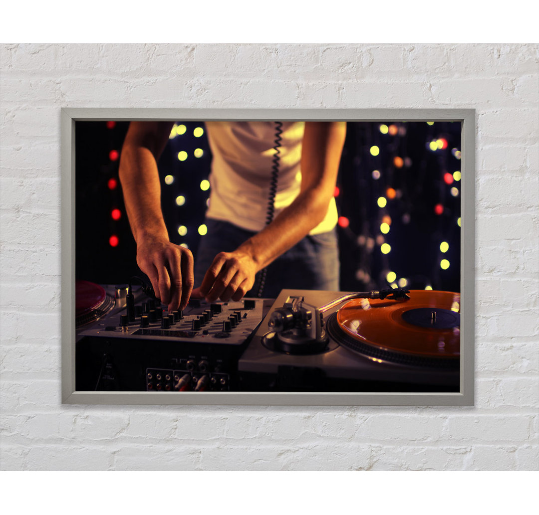 Mixing On The DJ Desk - Single Picture Frame Kunstdrucke auf Leinwand