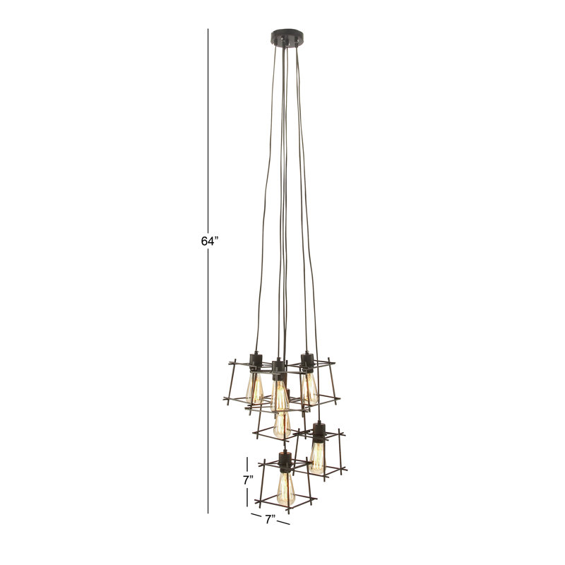 Luminaire suspendu géométrique à 6 lumières Carey