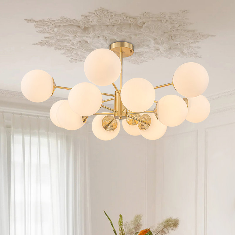 Plafonnier linéaire sphérique 12 lumières Spoutnik