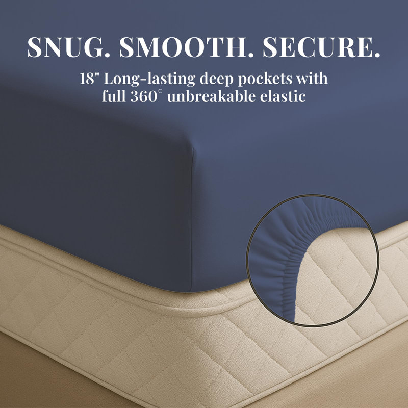 Premium Rayon From Bamboo Blend Sheet Set With Deep Pockets, Cooling and Breathable, King Sheet Set with 4 Pillowcases