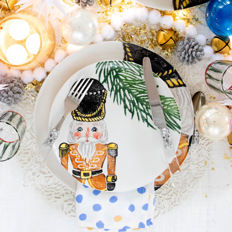 Nutcrackers Salad Plate, Gold
