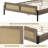 The Industrial Boho Wood Platform Bed with Woven Cane Panels & Metal Legs