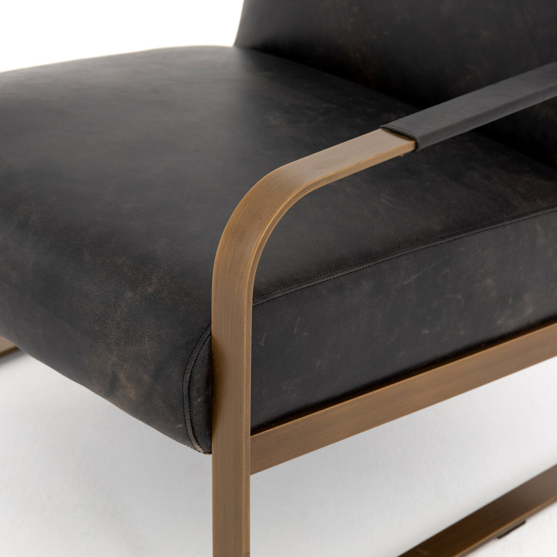 Jules Armchair, Realto Ebony Top Grain Leather