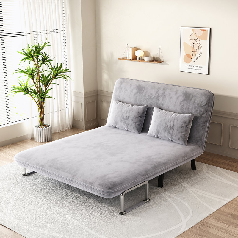 Chaise convertible polyvalente avec dossier réglable et coussin pour la maison et le bureau