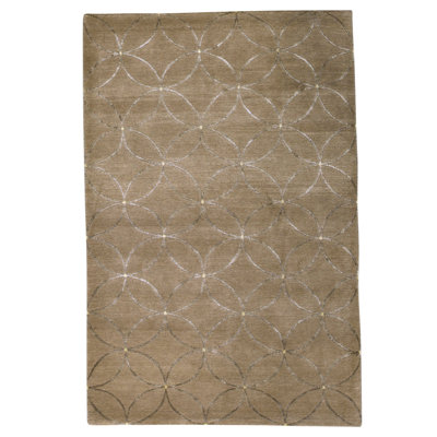 High-Quality Hand-Knotted Fawn Area Rug