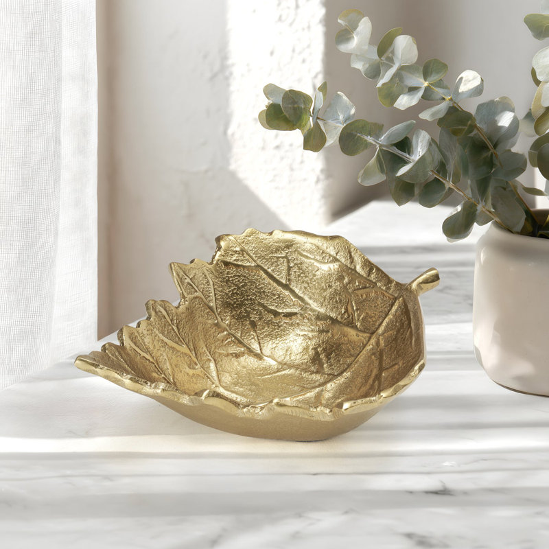 Bol décoratif en feuille d'or de 8 po Palma