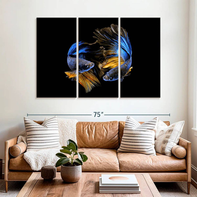 Brampt Neon Betta Fish, 42" H x 65" W