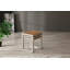 Ensemble de 3 tables d'appoint robustes PERA, table basse moderne et empilable pour salon, chambre à coucher, bureau, structure en acier, brun rustique et blanc cassé PERA