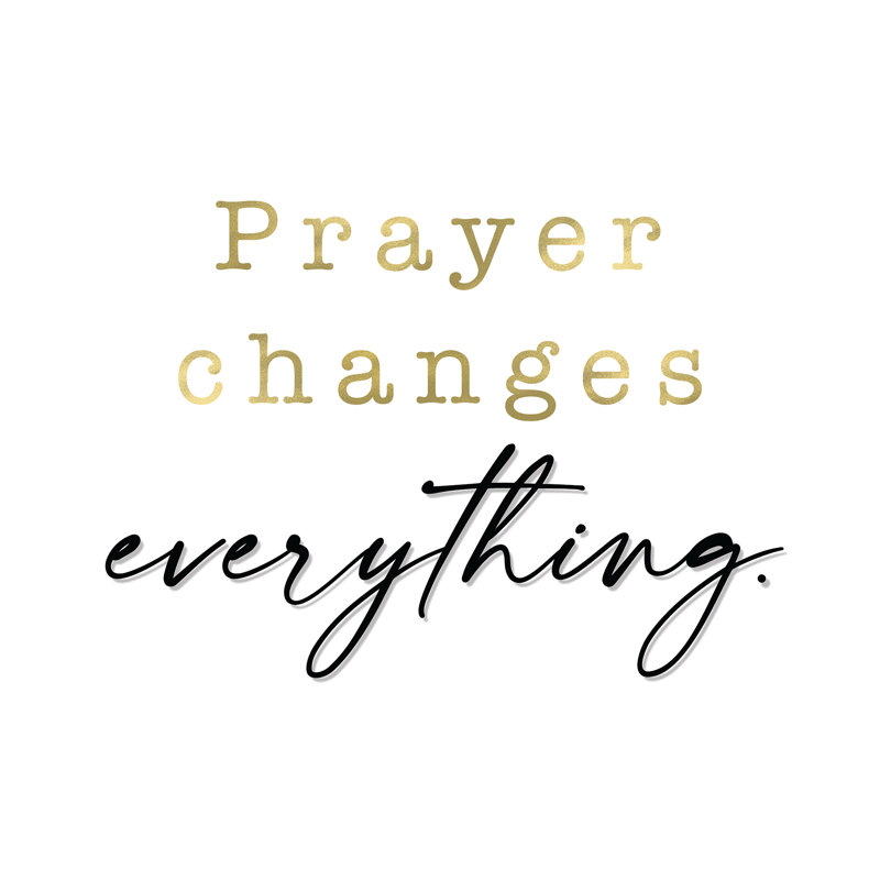 Prayer Changes Everything by Unknown, White Floater Framed Canvas, No Mat, 30" H x 30" W