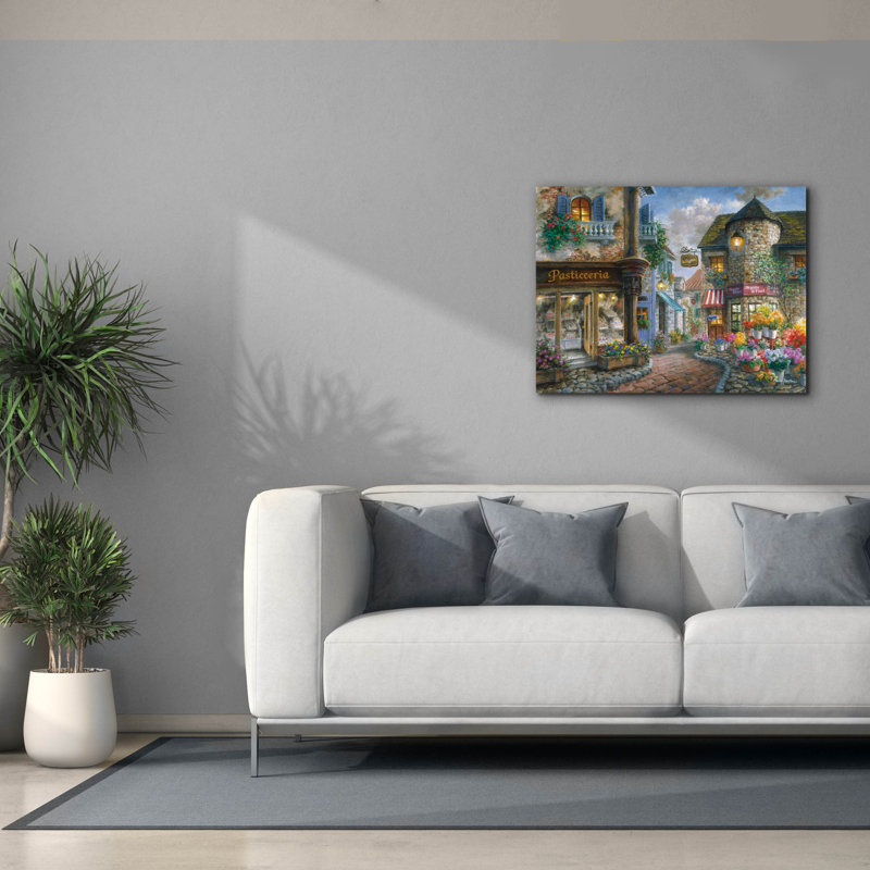  «Bello Piazza» par Nicky Boehme, art mural sur toile, 34 po x 26 po
