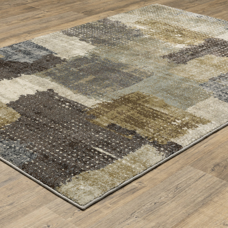 Tapis vert / brun Genesis, Rectangle 7 pi 10 po x 10 pi