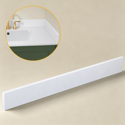 30" Solid Surface Backsplash In White