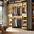  58"- 90" W Closet System with Wooden Drawers and Hanging Rods(Cut to Fit)-336452423