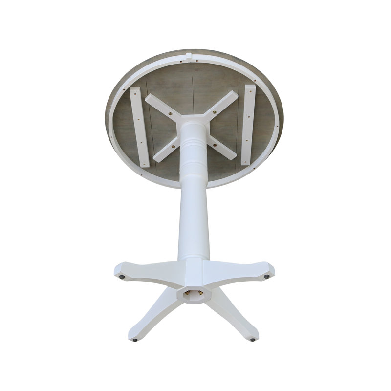 Table de salle à manger Craighead, H 41,9 po x L 30 po x l 30 po, Blanc / gris bruyère