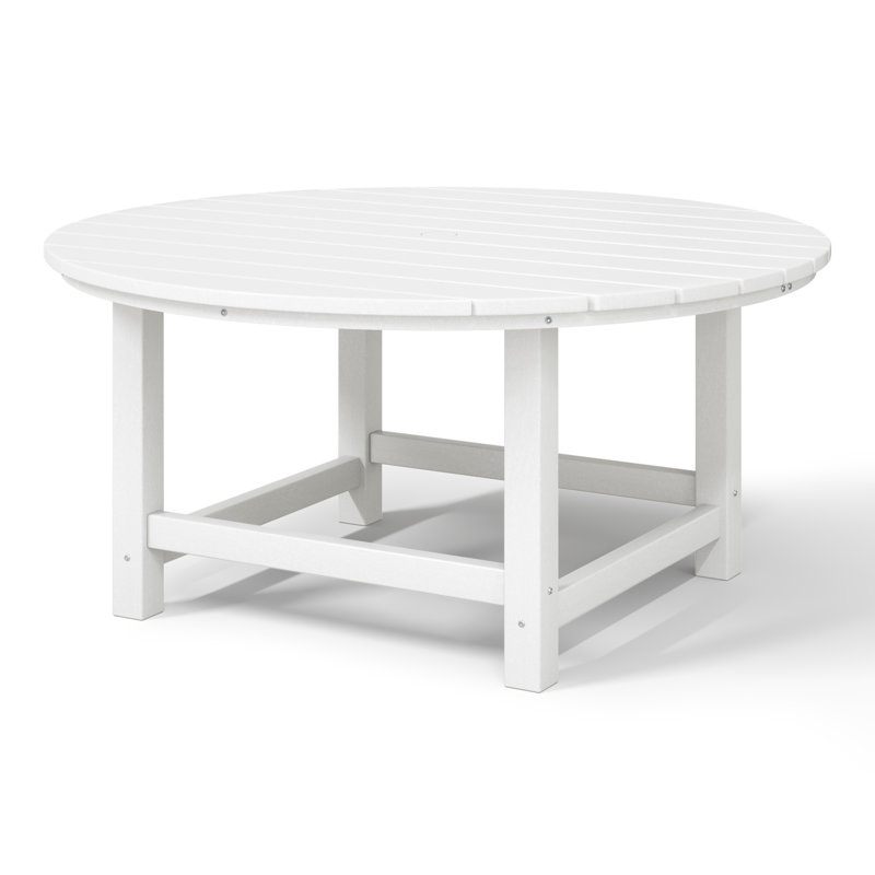 Laguna Outdoor Poly Adirondack 38" Round Coffee Table, White