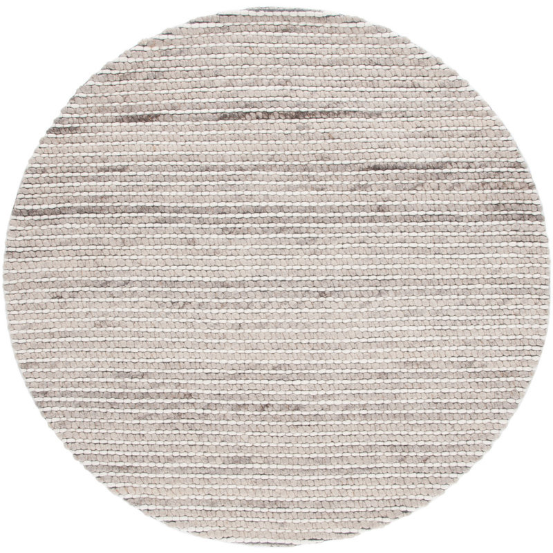 Wynne Hand Woven Wool Striped Rug, Round 6'